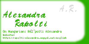 alexandra rapolti business card